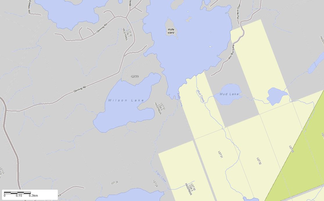 Crown Land Map of Wilson Lake in Municipality of Whitestone and the District of Parry Sound